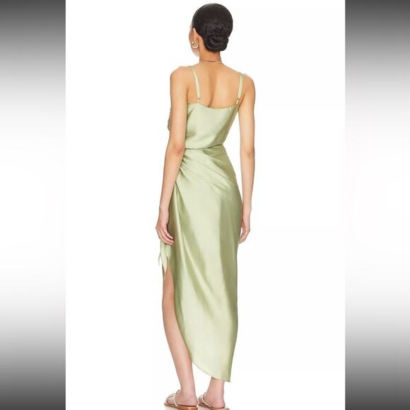 RTR Baobab Selma Grape Green Sleeveless Sarong Wrap Midi Dress Sz XS - Picture 2 of 11